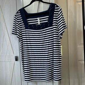 Perception NWT Nautical Navy/White Stripe T-Shirt Sz 2x